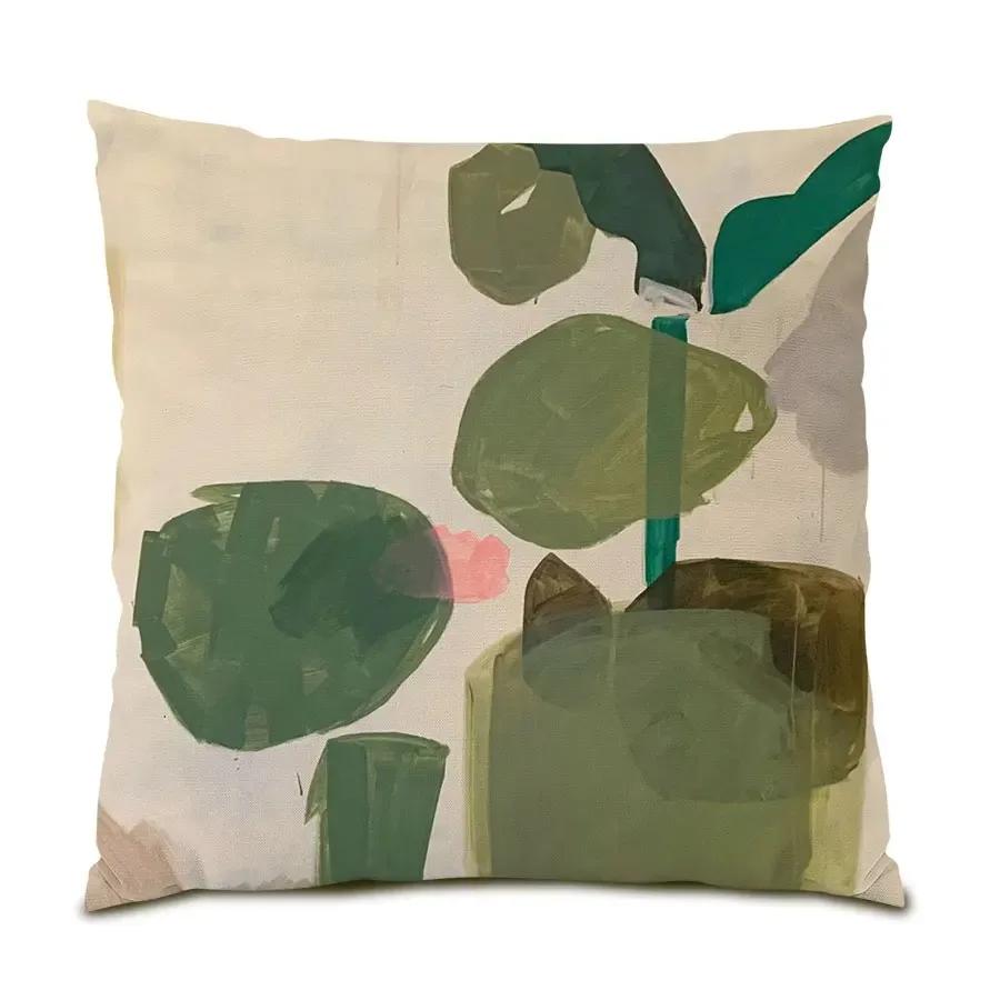 Home Decor Floral & Leafy Patterned Throw Pillow Covers Pattern Cushion Cover Suitable For Sofa Bedroom Car Pillow Cover
