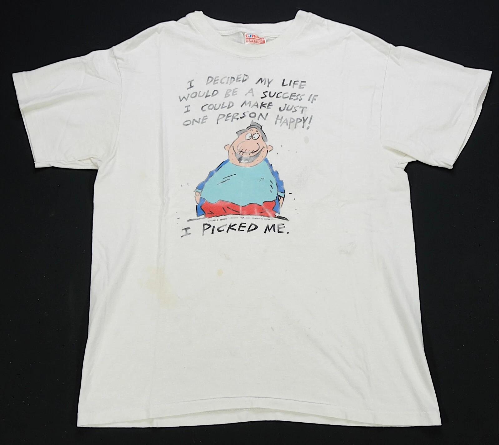 Rare Vintage My Life Would Be A Success If I Make Myself Happy T Shirt 80s 90s L 3XL