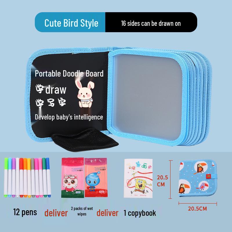 Portable Children's Drawing and Coloring Board - Reusable, Erasable, and Compact Toy for Kids