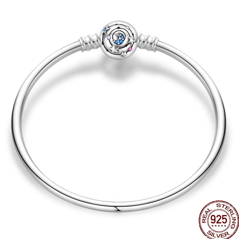 925 Sterling Silver 17-20CM Original Bracelets Heart Moon Sun Clasp Bead Charm Bracelet Fit DIY Charms Beads for Women Jewelrys