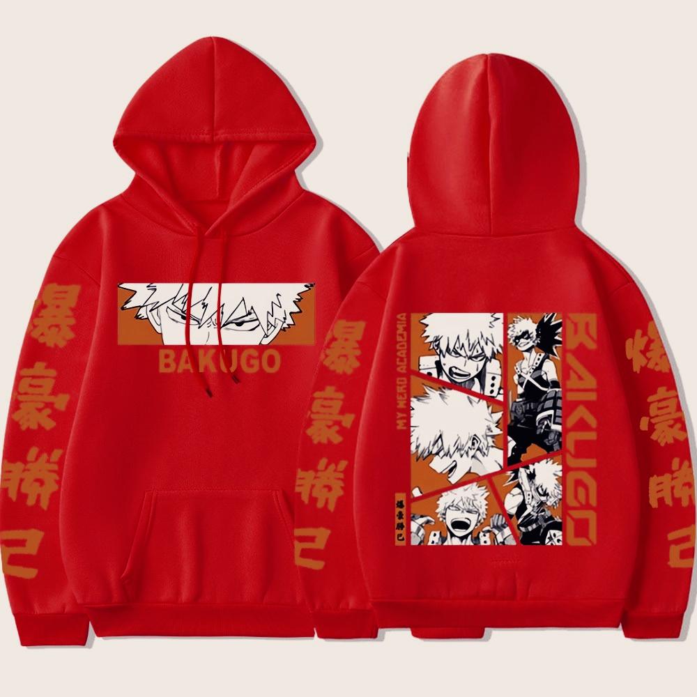 My Hero Academia Anime Bărbați Femei Hanorac de modă Bakugou Katsuki Pulovere casual Hanorac supradimensionat cu mânecă lungă Streetwear