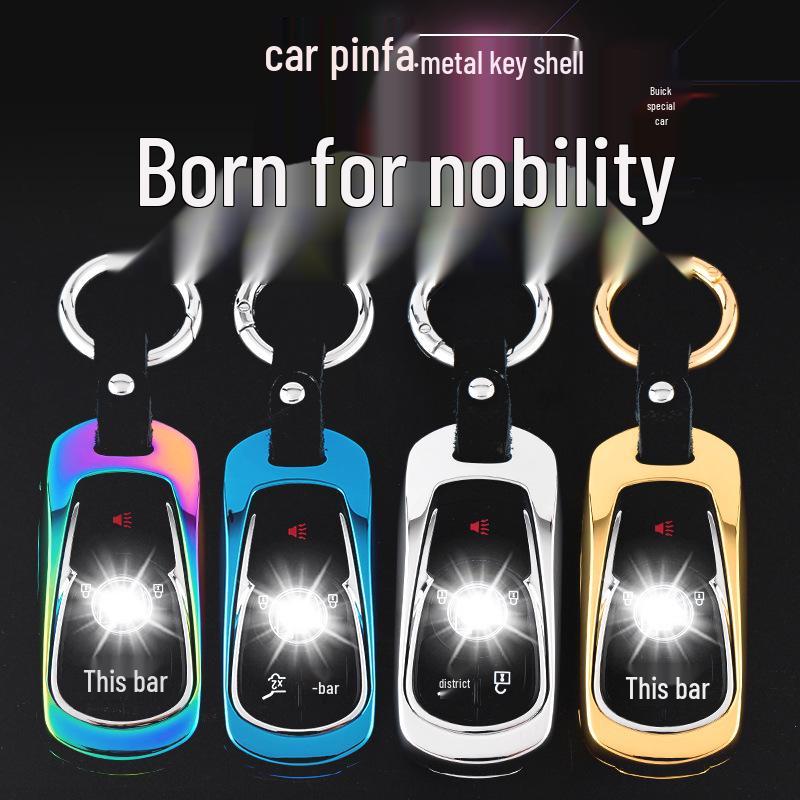 Compatible Key Case & Shell with Metal Keychain for 2016 New Buick LaCrosse Modification