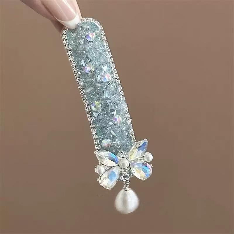 Barrette à cheveux à pampille papillon violet classique Élégant bandeau de cheveux de style ethnique Coiffe Rétro Style chinois Pince latérale Fête