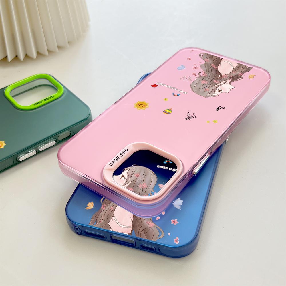 Fashion Colorful Sliver Double Sided Phone Shell Soft Edge Hard Case Full Cover Shockproof Phone Casing for Samsung A16 A55 Xiaomi Redmi 14C Poco C75