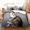 3D Cute Wolves Cat Dog Print Bedding Set Cute Duvet Quilt Cover Wild Animal Tribal Bed Cover With Pillowcases Custom Bed Linen