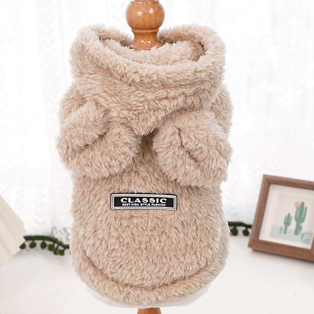 Autumn Winter Dog Clothes for Small Medium Dogs Warm Plush Rabbit Ears Pet Coat Cute Soft Puppy Sphynx Cat Chihuahua Costume