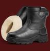 Northeast Men's Waterproof Sheepskin Wool Winter Boots - Thick, Warm, Genuine Leather, Cold-Proof Short Boots.
