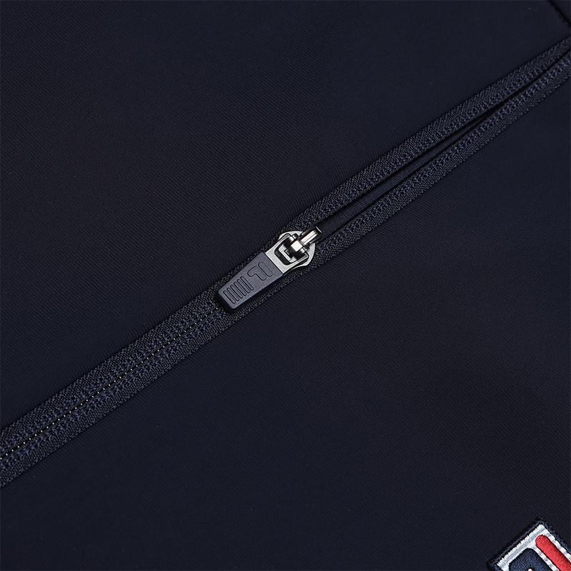 FILA Comfortable Versatile Knitted Long Sleeve Jacket Men jackets Royal-Blue A11M513510FNV