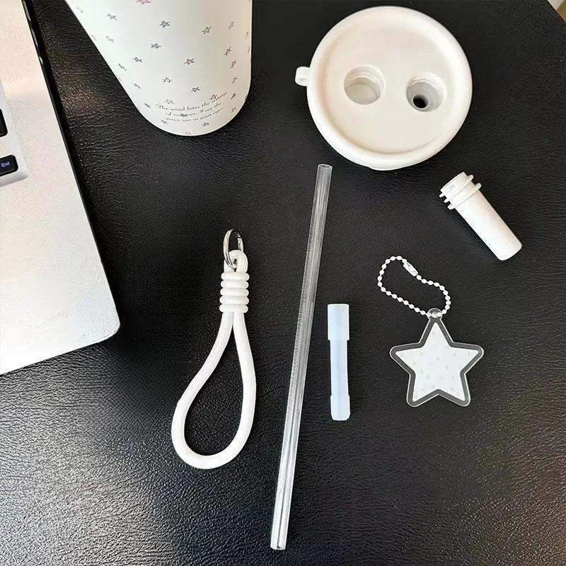 Original Star Stainless Steel Straw Water Bottle For Girls Large Capacity Sports Insulated Tumbler Camping Coffee Thermal Bottle