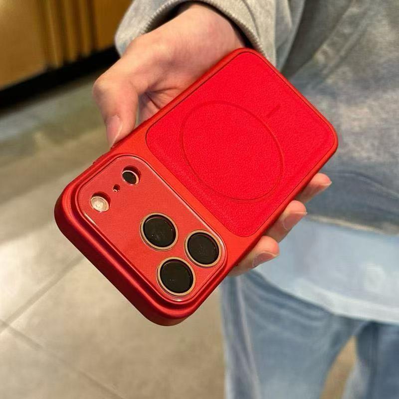 Lychee Texture Magnetic Case & Apple 16 Lens Film for iPhone 17 Pro Max