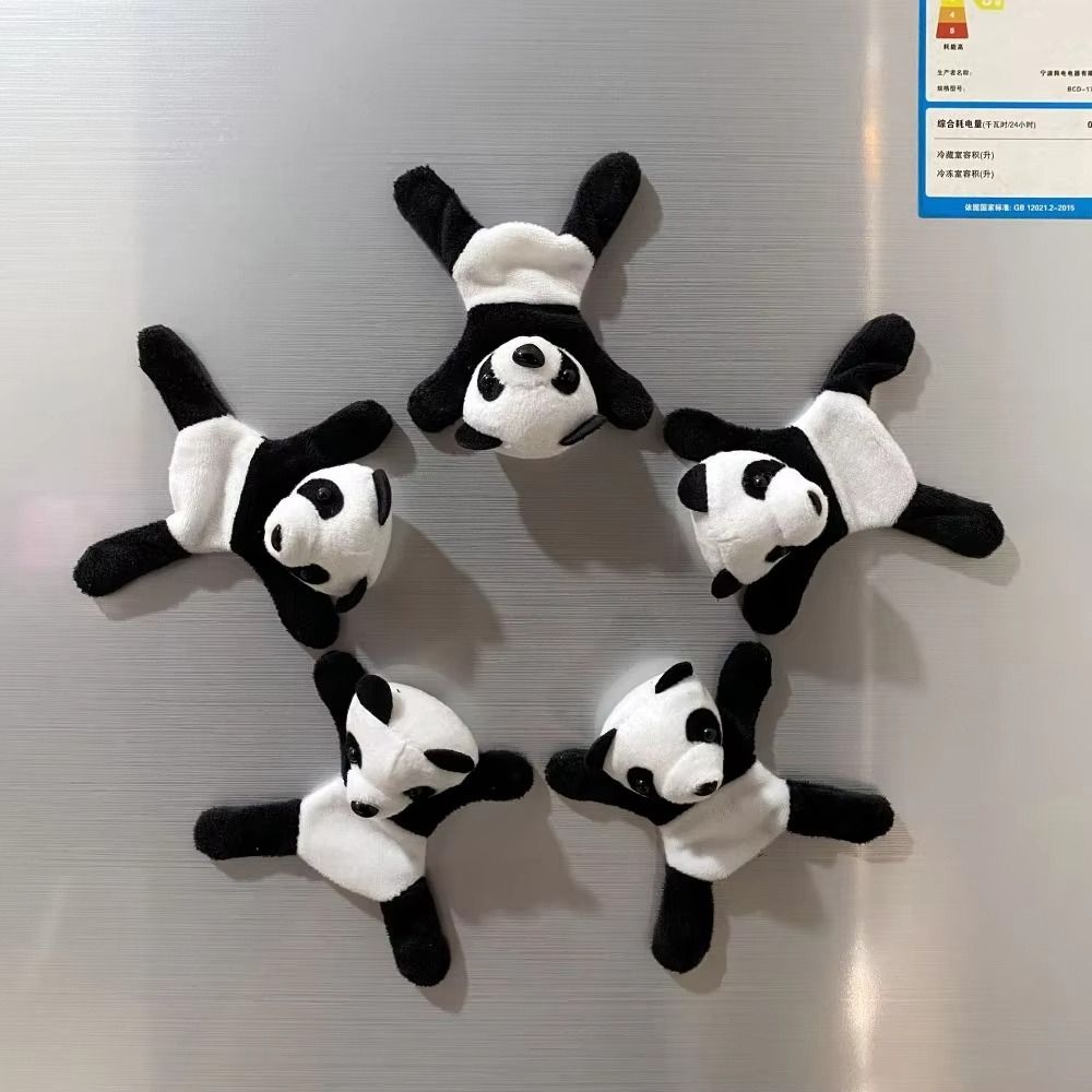 Plush Panda Refrigerator Stickers Cute Convenient Souvenir Panda Day Gifts Fabric Material for Kitchen Decor
