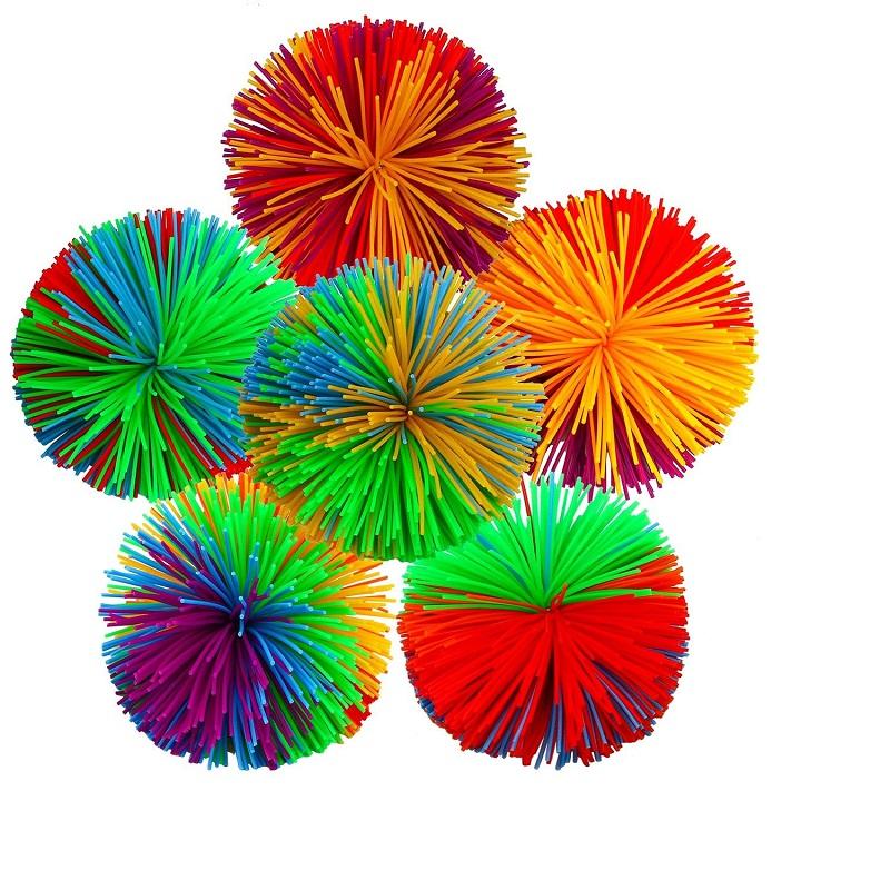 Children's Colored Rubber Line Ball Toy Pressure Resistant Soft Elastic Ball Sensitive Stimulating Rubber Toy Children's ADHD