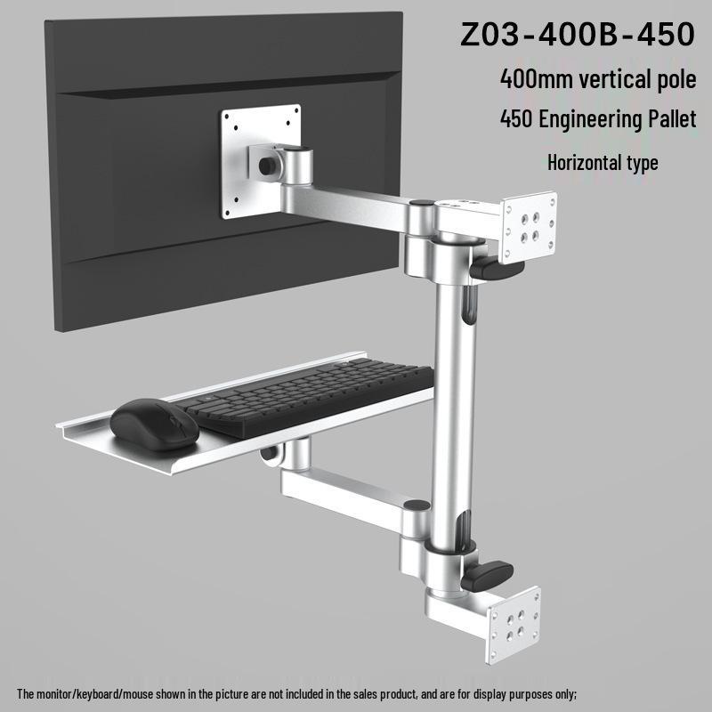All-in-One Mechanical Arm Monitor and Keyboard Stand with Tray