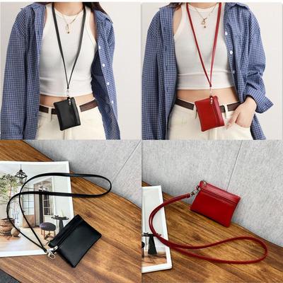 2024 Unisex Neck-Hanging Coin Purse & Earphone Pouch: Double-Zip Wallet & Card Holder