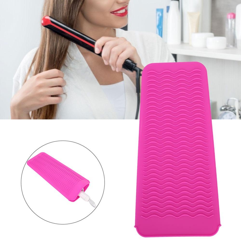 Silicone Material Hair Straightener Pouch Gray Non Slip Mat Travel Hair Curler Cover  Home