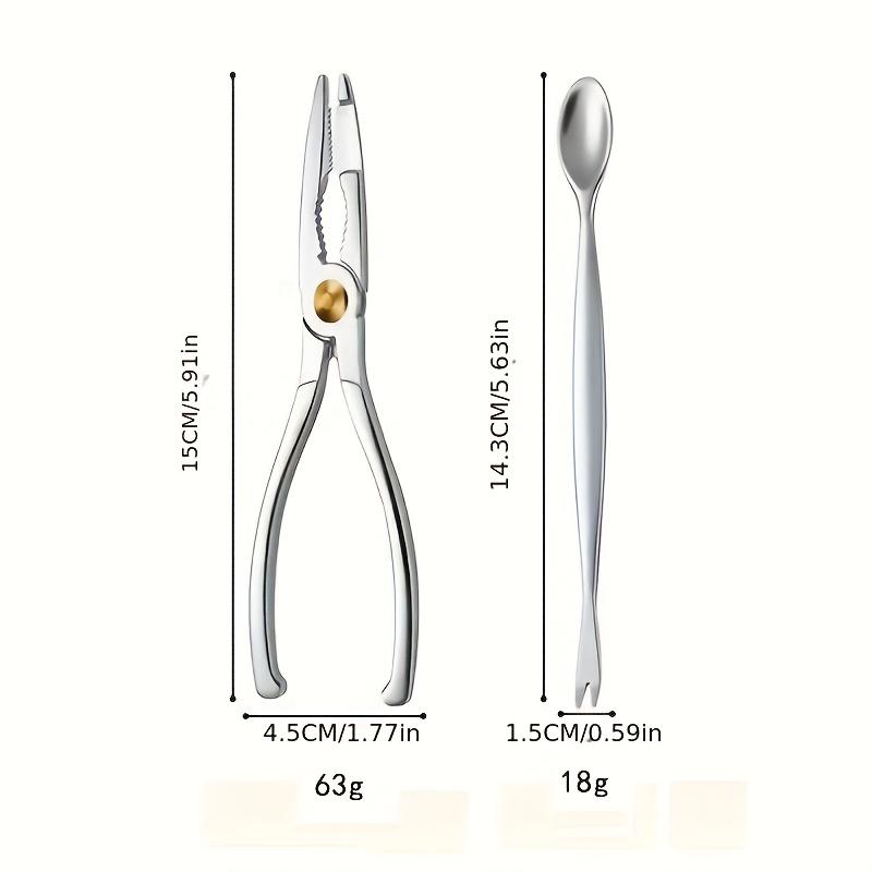 

Premium Crab Consumption Set Robust Zinc Alloy Crab Leg Cracker And Spoon Long-Lasting Seafood Shell Opener 2pcs