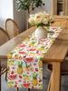 Summer Fruit Pineapple Lemon Strawberry Linen Table Runner Party Decor Reusable Kitchen Dining Table Runner Wedding Decorations