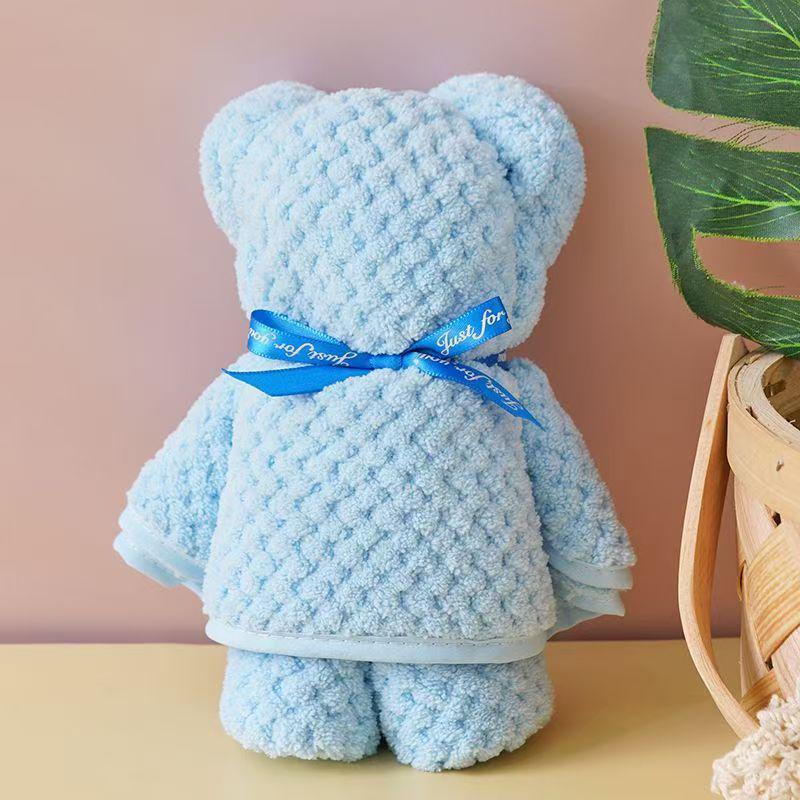 

Coral Fleece Pineapple Grid Little Bear Towel - 30x30cm Party Favor Gift 30*30 Pearl Bear