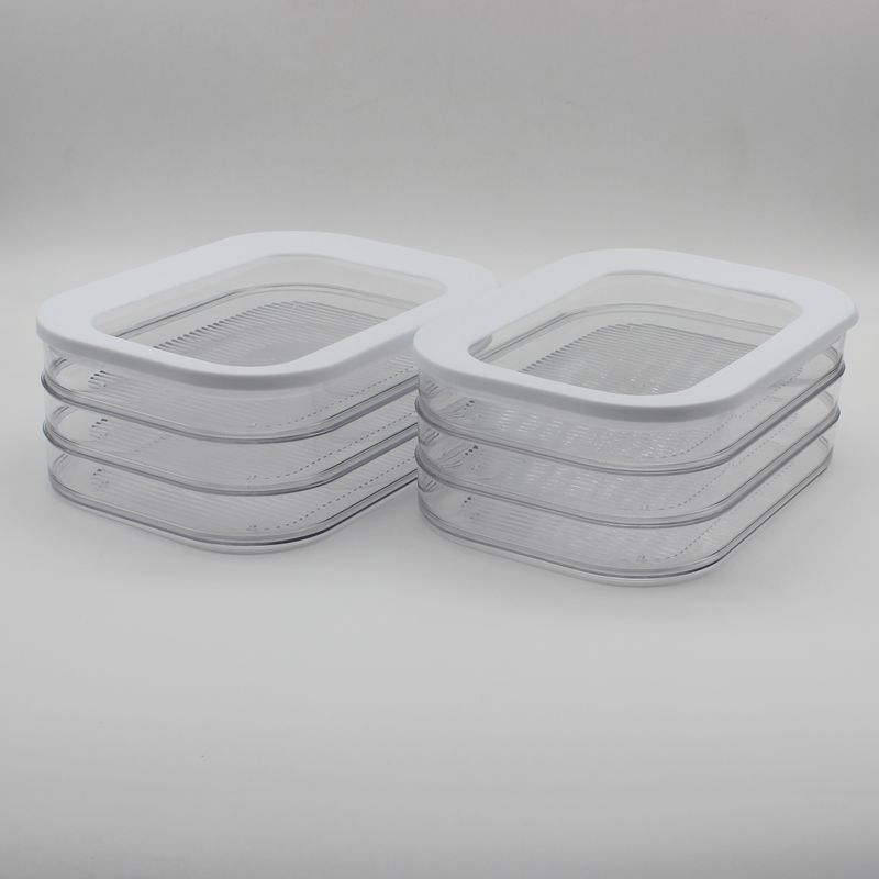 Refrigerated Crisper with Lid Leakproof Meat Container for Fridge Transparent Frozen Roast Meat Storage Box Kitchen Accessories