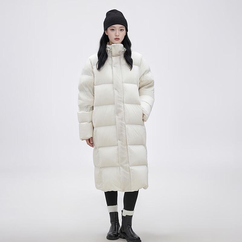Toluoman Unisex Lightweight White Duck Down Long Parka