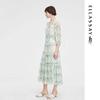 ELLASSAY Elegant Floral Gradient Silk Long Dress