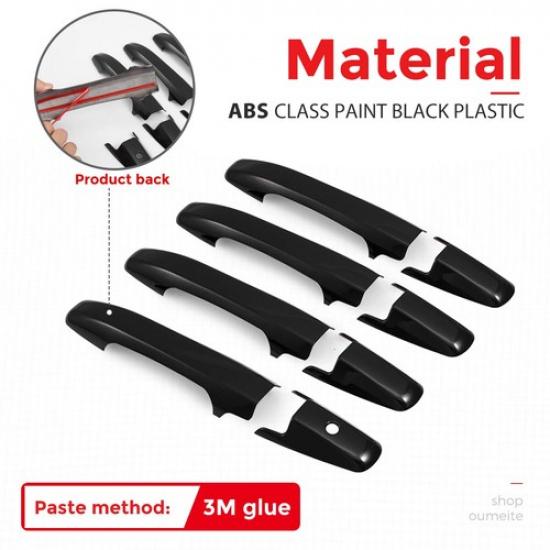 Glossy Piano Black Car Door Handle Bowl Cover Trim For Honda Civic 2006-2011