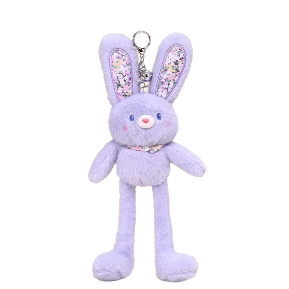 Fun Interaction Plush Rabbit Keyring Pulling Ears Car Keyring Bunny Dolls Pendant Backpack Pendant