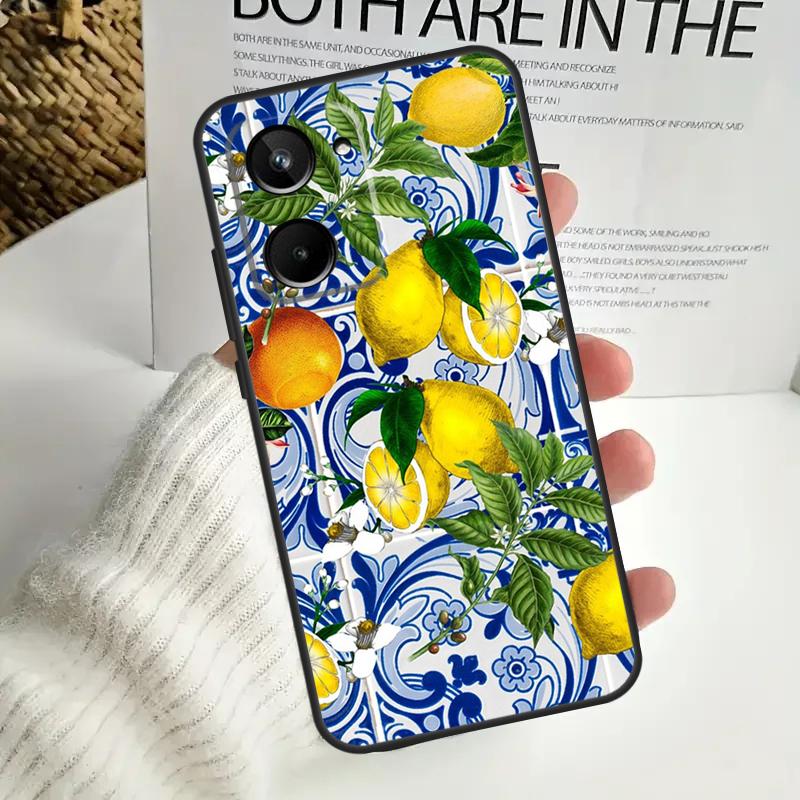 Mediterranean Lemon Case For Realme C67 C55 C53 C51 C35 C33 C31 C30 C25s C21Y GT Neo 5 GT5 9 10 11 12 Pro Plus