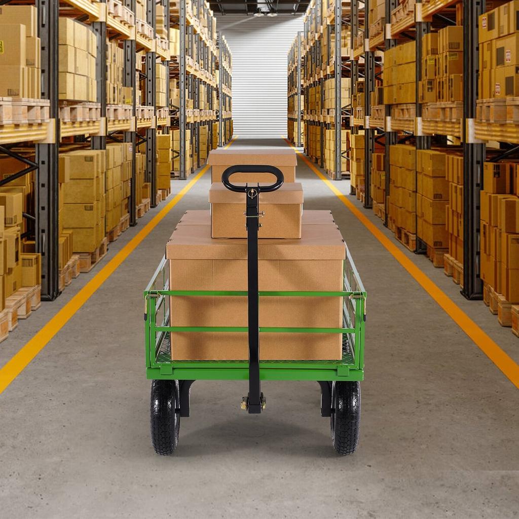 Steel Garden Cart 1200lbs Capacity Heavy Duty Wagon Cart 13in Tires