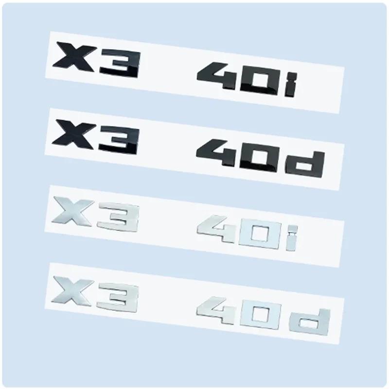 ABS Chrome Black 2.6cm M X3M40i X3M40d M40i M40d X3 Numbers ABS Emblem for BMW X3 SeriesF25 G08 G45 Car Trunk Badge Logo Sticker