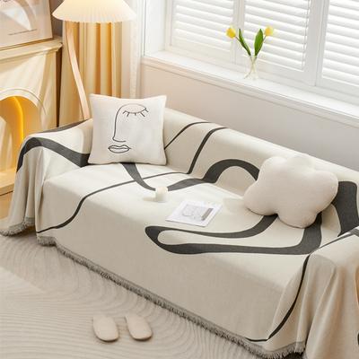 Line Sofa Towel Blanket Chenille Sofa Cover Four Seasons Universal Throw Sofa Blanket Couch Slipcover for Living Room Decoration