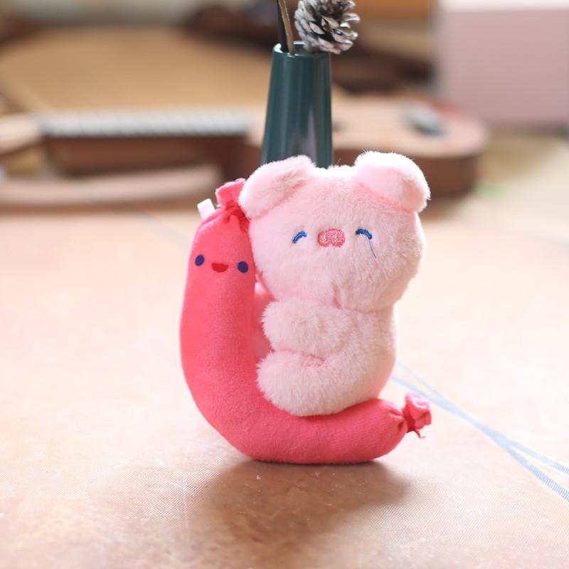 

Rabbit Plush Pendant Toy Moon Bear Animal Doll Bag Decoration Keychain Colorful Moon Pig