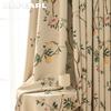 1PC NAPEARL 80% Blackout Curtain Vintage Cream Colored Thick Curtains Rustic Style Printed Curtains for Bedroom Living Room Window for Home Decor