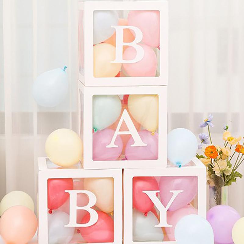 

Прозорі коробки для повітряних куль з літерами, прикраси, з днем народження, весільний декор, приладдя для вечірки з нагоди дня народження, коробка для повітряних куль