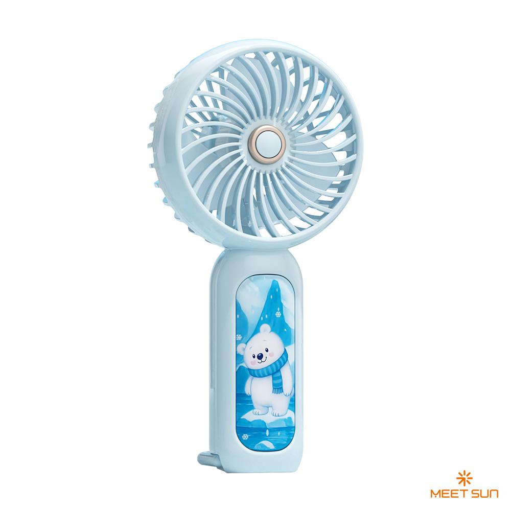 MEET SUN 3 Speed Quiet Small Handheld Portable Electric Fan Stand Desk USB Rechargeable Sports Pocket Mini Fan