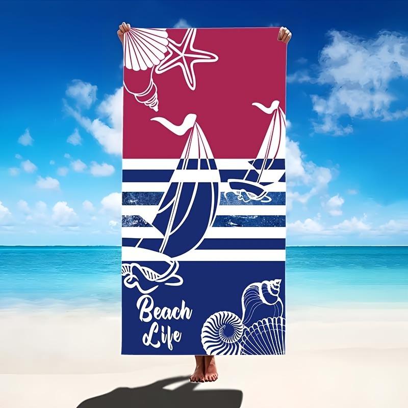 Strand-Vibes: Stilvoll, Atmungsaktiv, Schnelltrocknend, Weich & Bequem Strandtuch Geeignet für Handtücher, Badetücher, Strandtücher