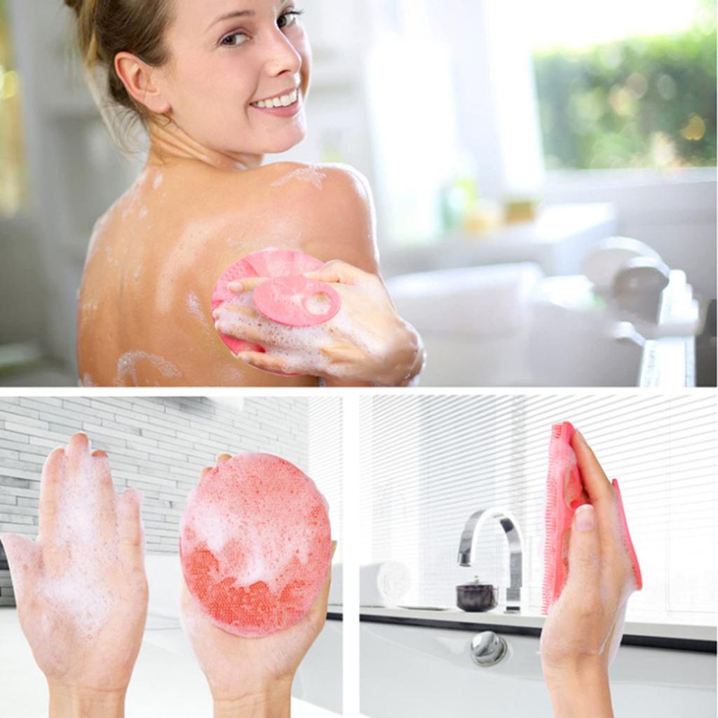 4pcs Silicone Bath Brushes Body Head Scalp Massage Exfoliating Brush Shower Scrubbers Cleansing Skin Hair Brush Ship from Us