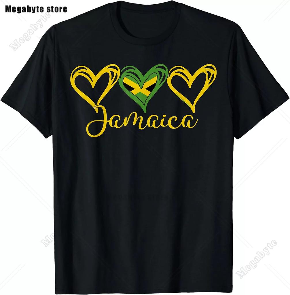 2024 New Rasta Reggae One Love Retro Vintage Sunset Jamaica Vacation Tshirt Womens Round Neck Short Sleeved Top