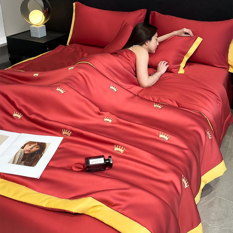 Letní přikrývka Čistá barva Prané hedvábí Letní přikrývka s klimatizací Summer Cool Quilt Lze prát v pračce Prodyšná chladicí přikrývka