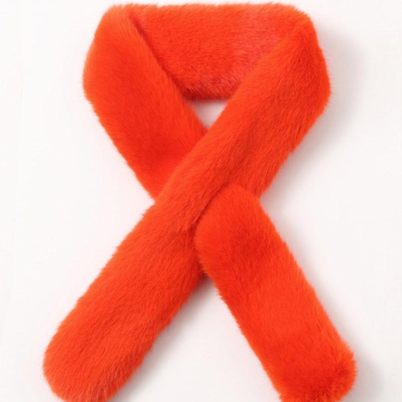 LALA Fur Scarf Petite Orange