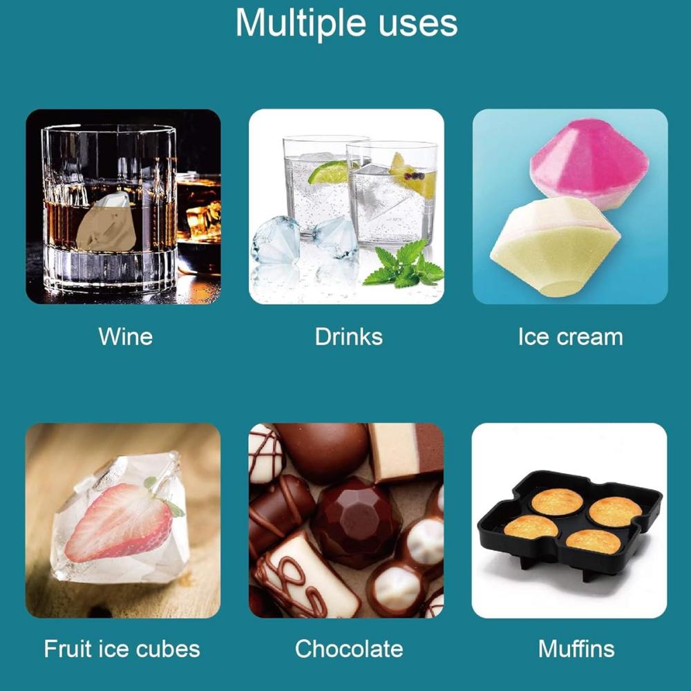 16-grid diamond ice bowl-shaped box, food quality, silicone ice cube block manufacturer, mold machine, Vickers bar tools, kitche