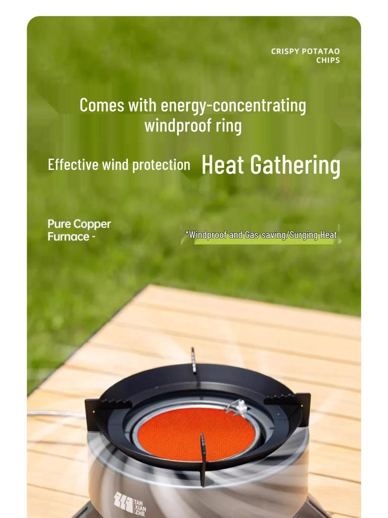 Portable Infrared Windproof Cassette Stove for Outdoor Cooking