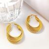 Geometric Personality Design Ring Earrings Niche Exaggeration Titanium Steel Earrings Women's Cold Wind Versatile
