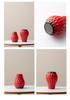 Vaso in Ceramica Fragola per Fiori Freschi o Secchi - Elegante Decorazione per la Casa e Ornamento per l'Ingresso