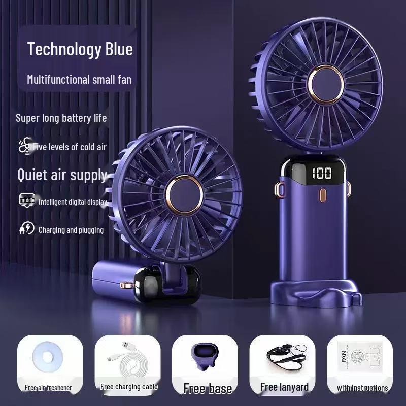 Portable, Rechargeable Handheld Fan: Quiet, Foldable, Strong Wind - Perfect for Students, Dorm Rooms, and Beds
