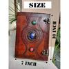 Handcrafted Leather Grimoire Journal: Custom Three Stone Design, Ideal Gift