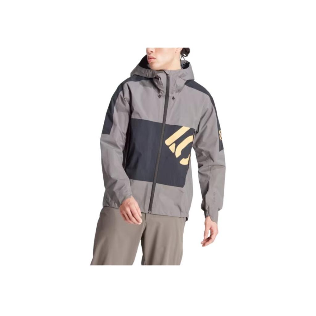 Adidas 5.10 Rain Jacket Waterproof Breathable Hooded Zip Long Sleeve Jacket Men Jacket Charcoal IK7827