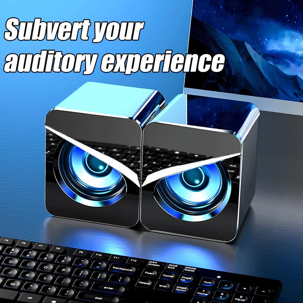 Computer Speakers PC Sound Box HIFI Stereo Audio Microphone USB Wired Caixa De Som With LED Light For Desktop Computers Laptop