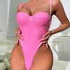 Barbie Pink Slim Sexy Fishbone Bra Jumpsuit with Suspenders