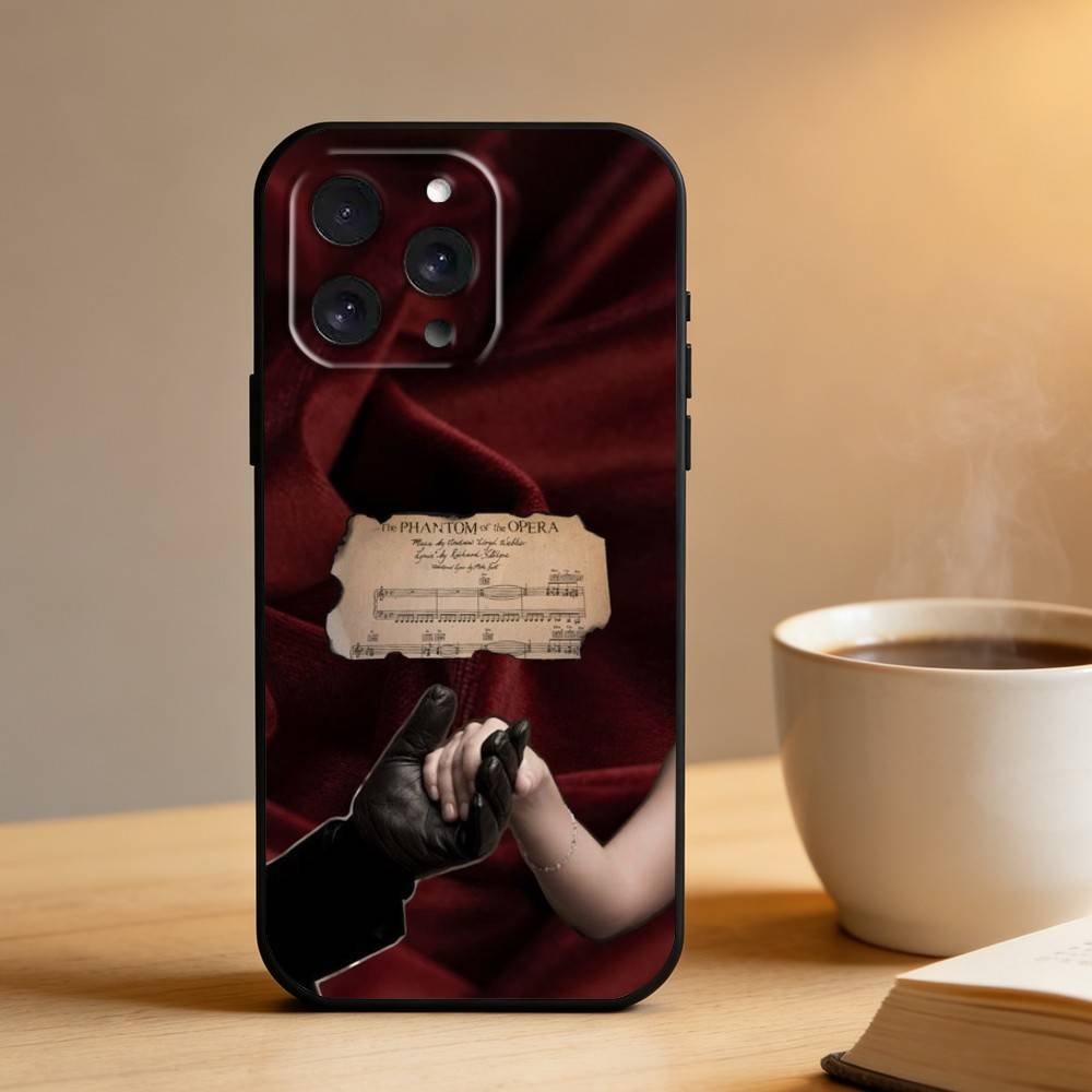 The Phantom of the Opera Phone Case For iPhone 16,15,14,13,12,17,Pro Max,Plus Silicone Black Case